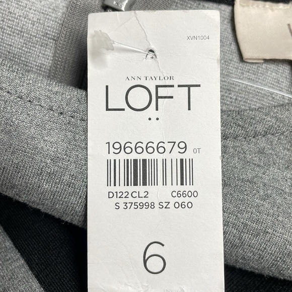 NWT Ann Taylor Loft Gray Black Color Block Short Sleeve Stretch Knit Dress 6 - Picture 8 of 16